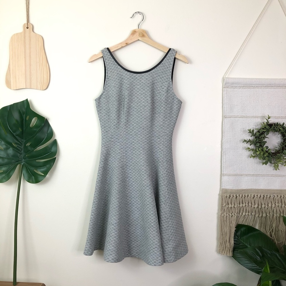 NWOT Club Monaco | Faux Leather Trim Skater Dress